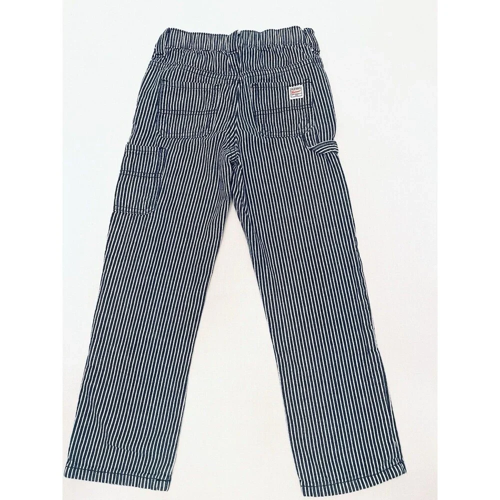 Old Navy 5T Railroad Engineer Hickory Stripe Carpenter Pants Train Conductor EUC